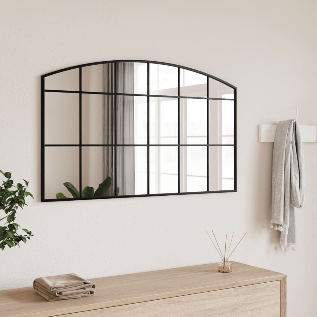 VidaXL Wandspiegel Bogen 100x60 cm Eisen schwarz
