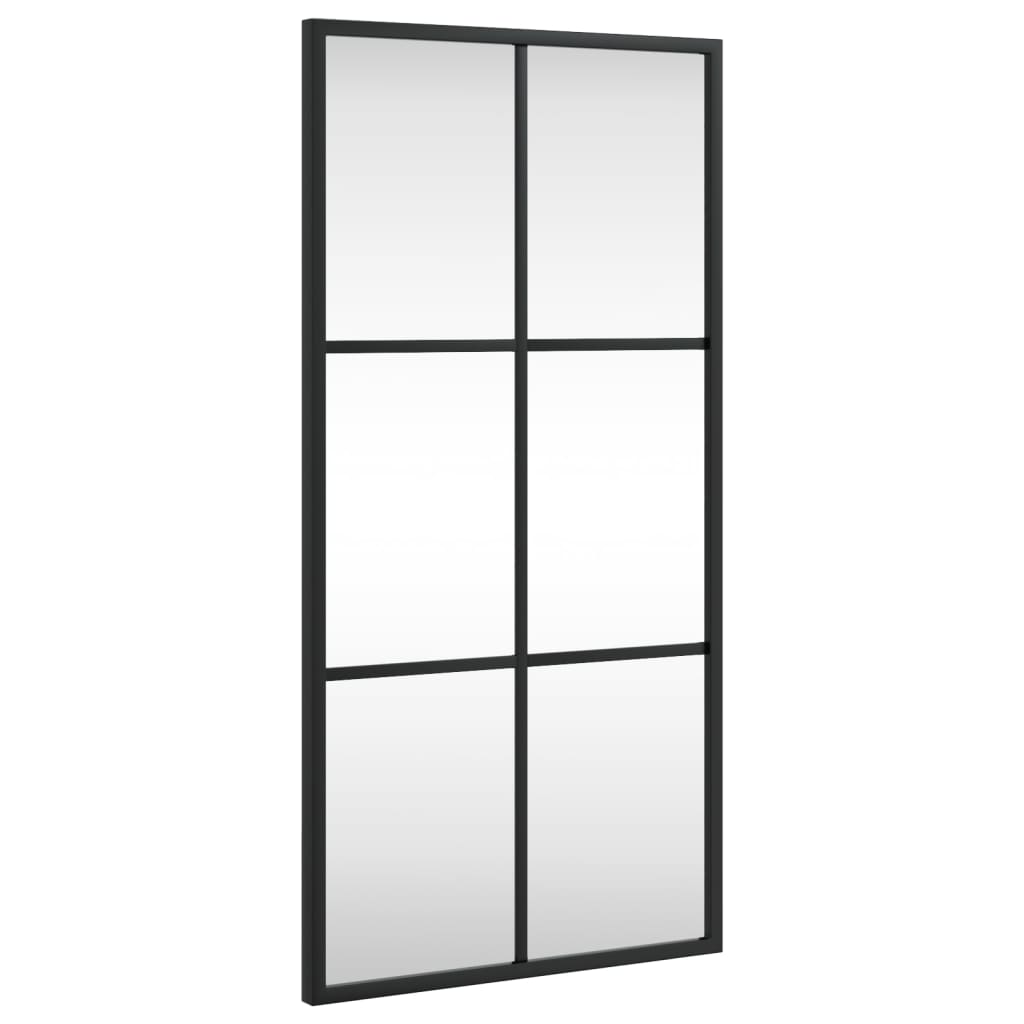 VidaXL Wandspiegel, rechteckig, 30 x 60 cm, Eisen, Schwarz