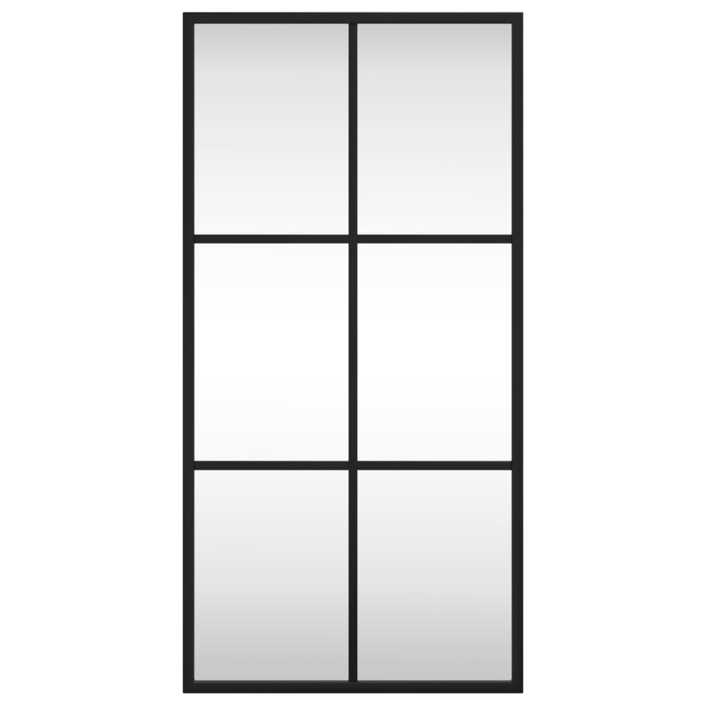 VidaXL Wandspiegel, rechteckig, 30 x 60 cm, Eisen, Schwarz