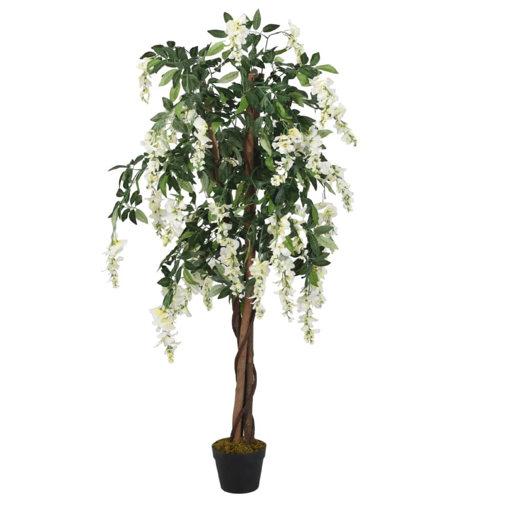VIDAXL Künstliche Pflanze Wisteria 1470 Blau 200 cm grün und weiß