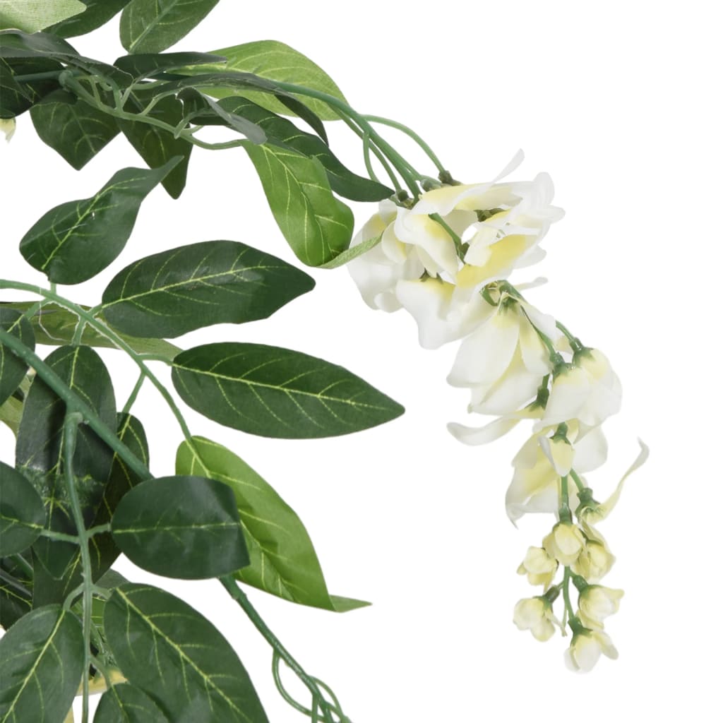 VIDAXL Künstliche Pflanze Wisteria 1470 Blau 200 cm grün und weiß