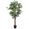 VidaXL Künstlicher Ficus, 378 Blätter, 80 cm, Grün