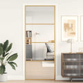 Vidaxl binnendeur smal 83x201,5 cm gehard glas en aluminium goudkleur