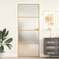 Vidaxl Innentür schmal 83x201,5 cm gehärtetes Glas und Aluminium goldfarben