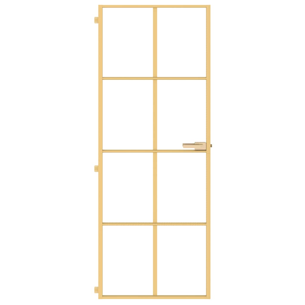 Vidaxl binnendeur smal 76x201,5 cm gehard glas en aluminium goudkleur