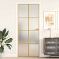 Vidaxl Innentür schmal 83x201,5 cm gehärtetes Glas und Aluminium goldfarben