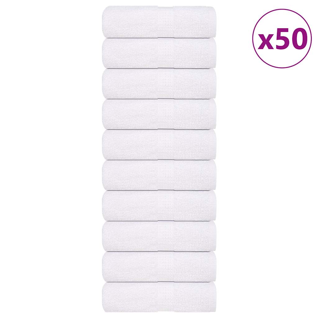 VidaXL Seifentücher, 50 Stück, 30 x 30 cm, 360 g/m², 100 % Baumwolle, Weiß