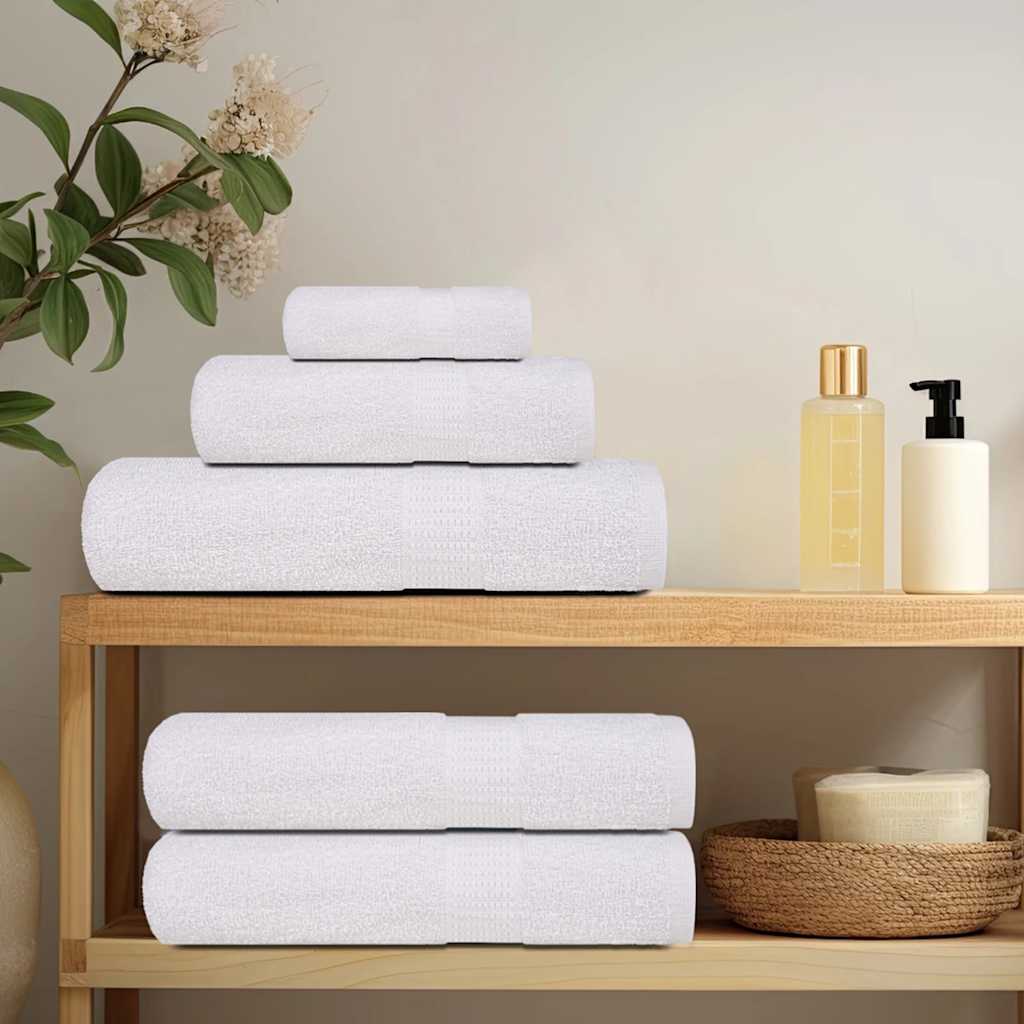 VidaXL Gästetücher, 2 Stück, 30 x 50 cm, 360 g/m², 100 % Baumwolle, Weiß
