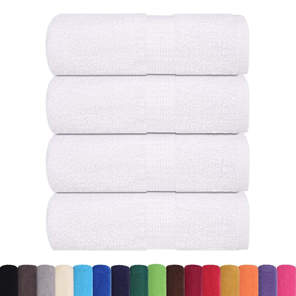VidaXL Gästetücher, 4 Stück, 30 x 50 cm, 360 g/m², 100 % Baumwolle, Weiß