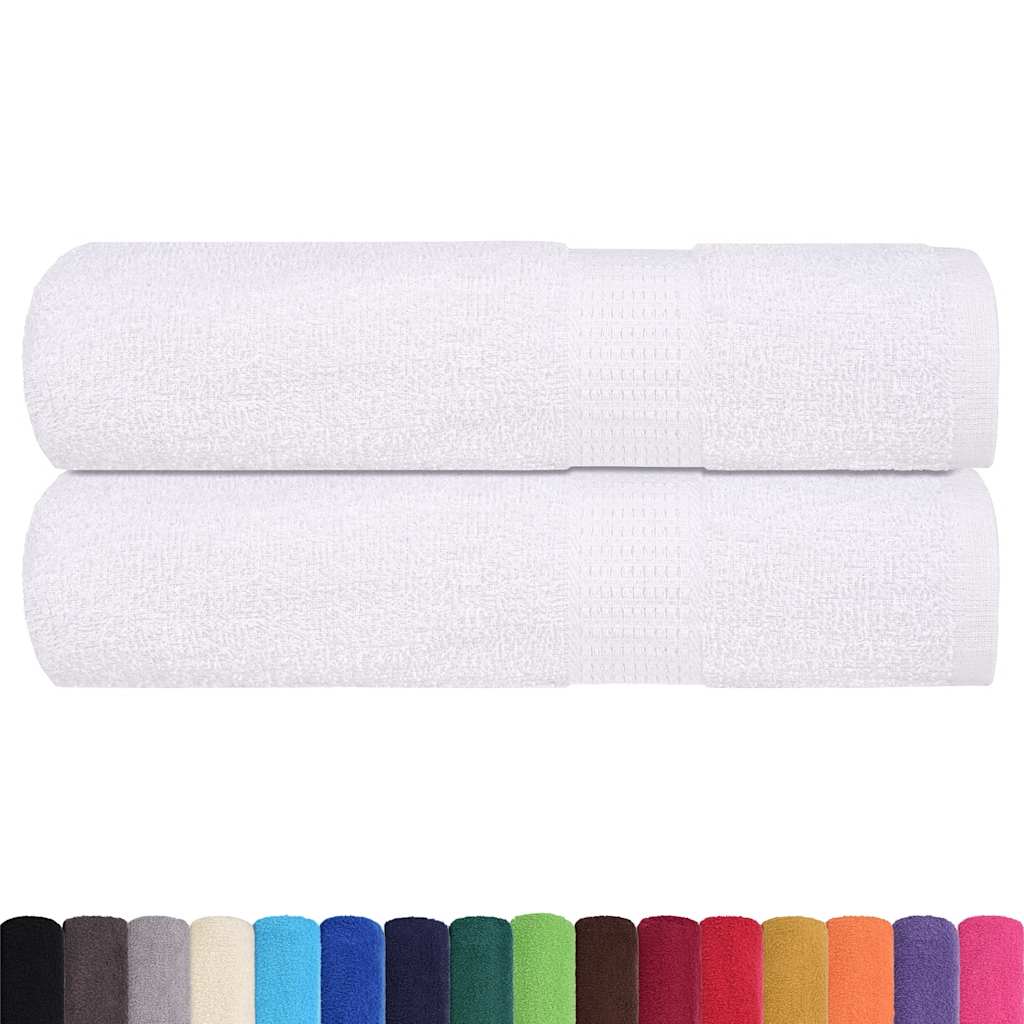 VidaXL Duschtücher, 2 Stück, 70 x 140 cm, 360 g/m², 100 % Baumwolle, Weiß
