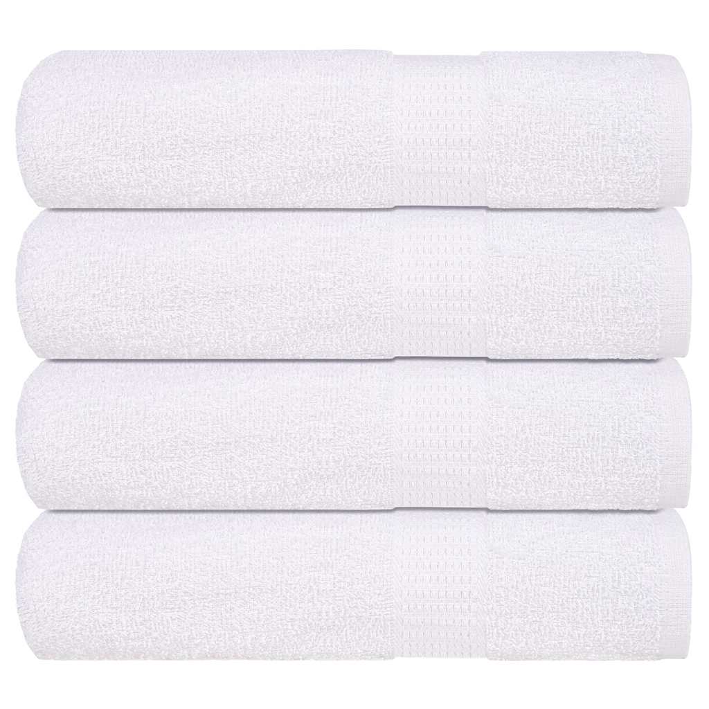 VidaXL Duschtücher, 4 Stück, 70 x 140 cm, 360 g/m², 100 % Baumwolle, Weiß