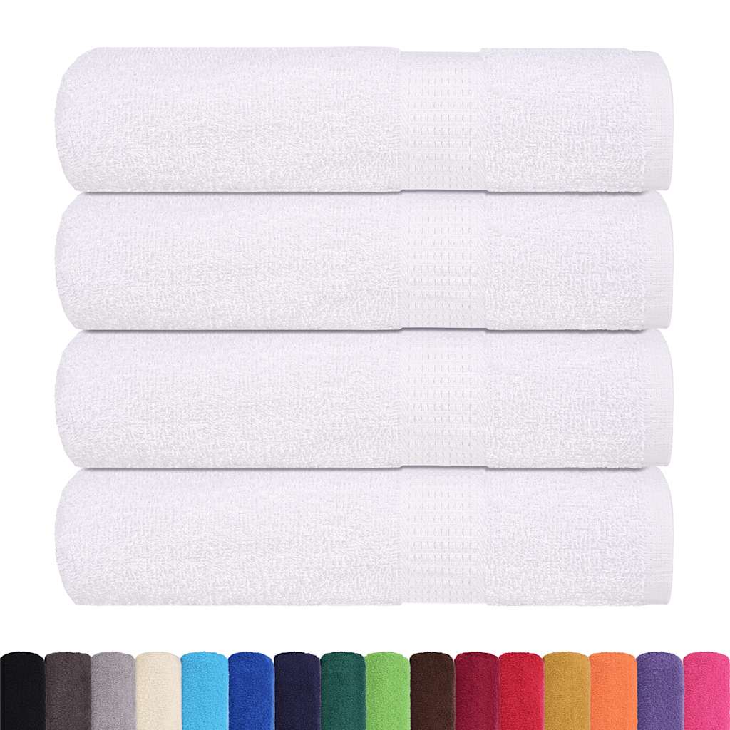 VidaXL Duschtücher, 4 Stück, 70 x 140 cm, 360 g/m², 100 % Baumwolle, Weiß