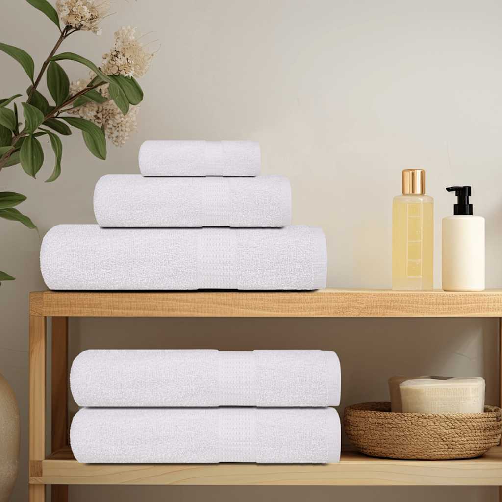 VidaXL Duschtücher, 4 Stück, 70 x 140 cm, 360 g/m², 100 % Baumwolle, Weiß