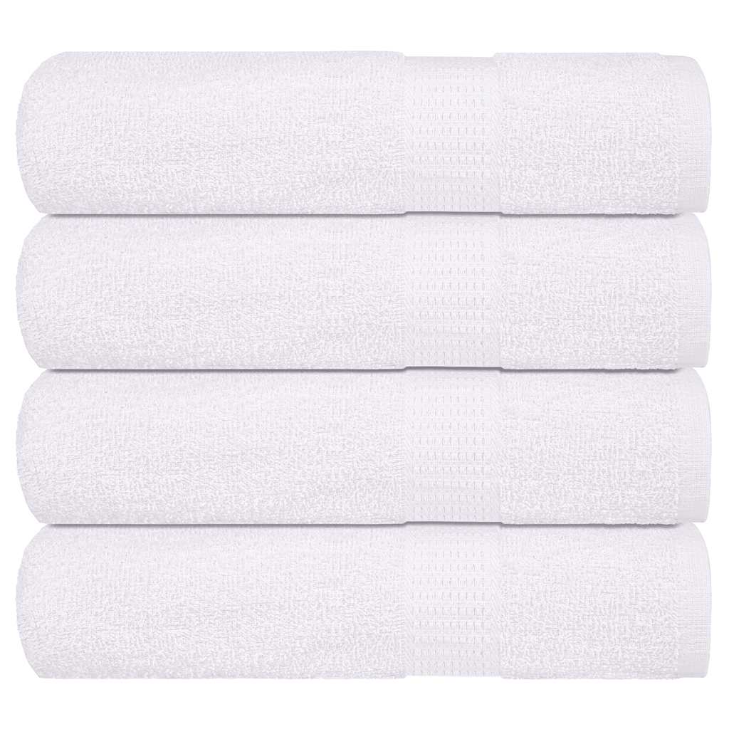 VidaXL Badetücher, 4 Stück, 100 x 150 cm, 360 g/m², 100 % Baumwolle, weiß