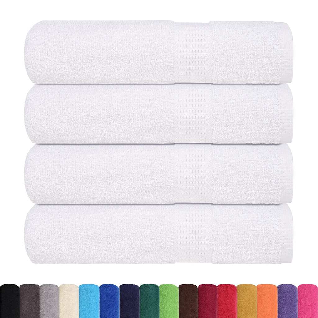 VidaXL Badetücher, 4 Stück, 100 x 150 cm, 360 g/m², 100 % Baumwolle, weiß