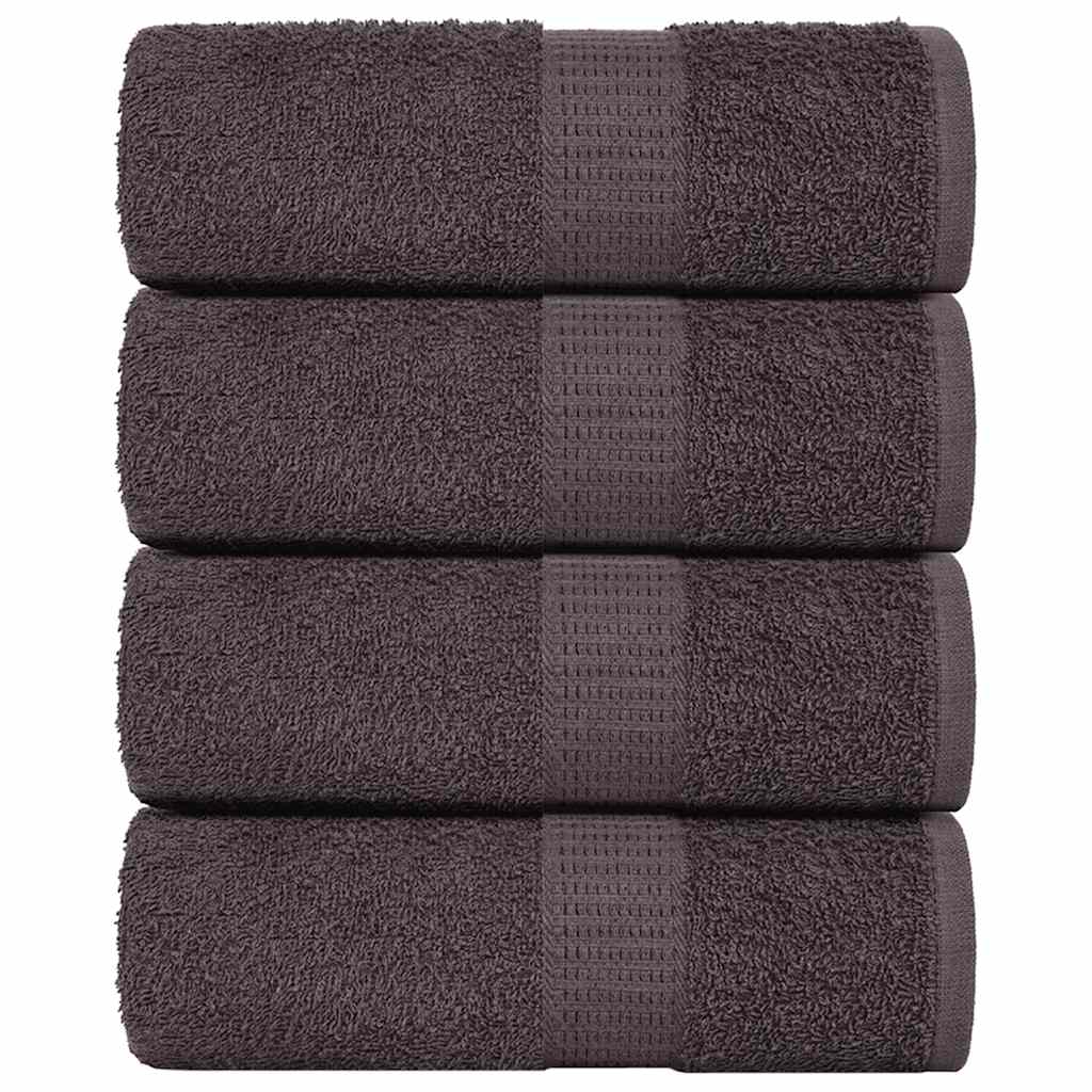 VidaXL Waschlappen, 4 Stück, 15 x 21 cm, 360 g/m², 100 % Baumwolle, anthrazitfarben
