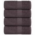 VidaXL Waschlappen, 4 Stück, 15 x 21 cm, 360 g/m², 100 % Baumwolle, anthrazitfarben