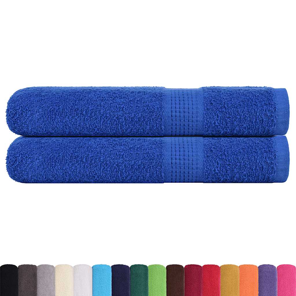 VidaXL Handtücher, 2 Stück, 100 x 200 cm, 360 g/m², 100 % Baumwolle, blau