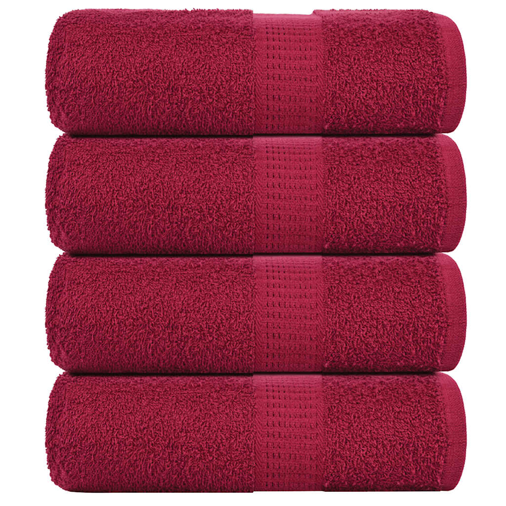 VidaXL Seifentücher, 4 Stück, 30 x 30 cm, 360 g/m², 100 % Baumwolle, Burgunderrot