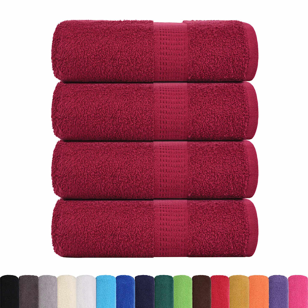 VidaXL Seifentücher, 4 Stück, 30 x 30 cm, 360 g/m², 100 % Baumwolle, Burgunderrot
