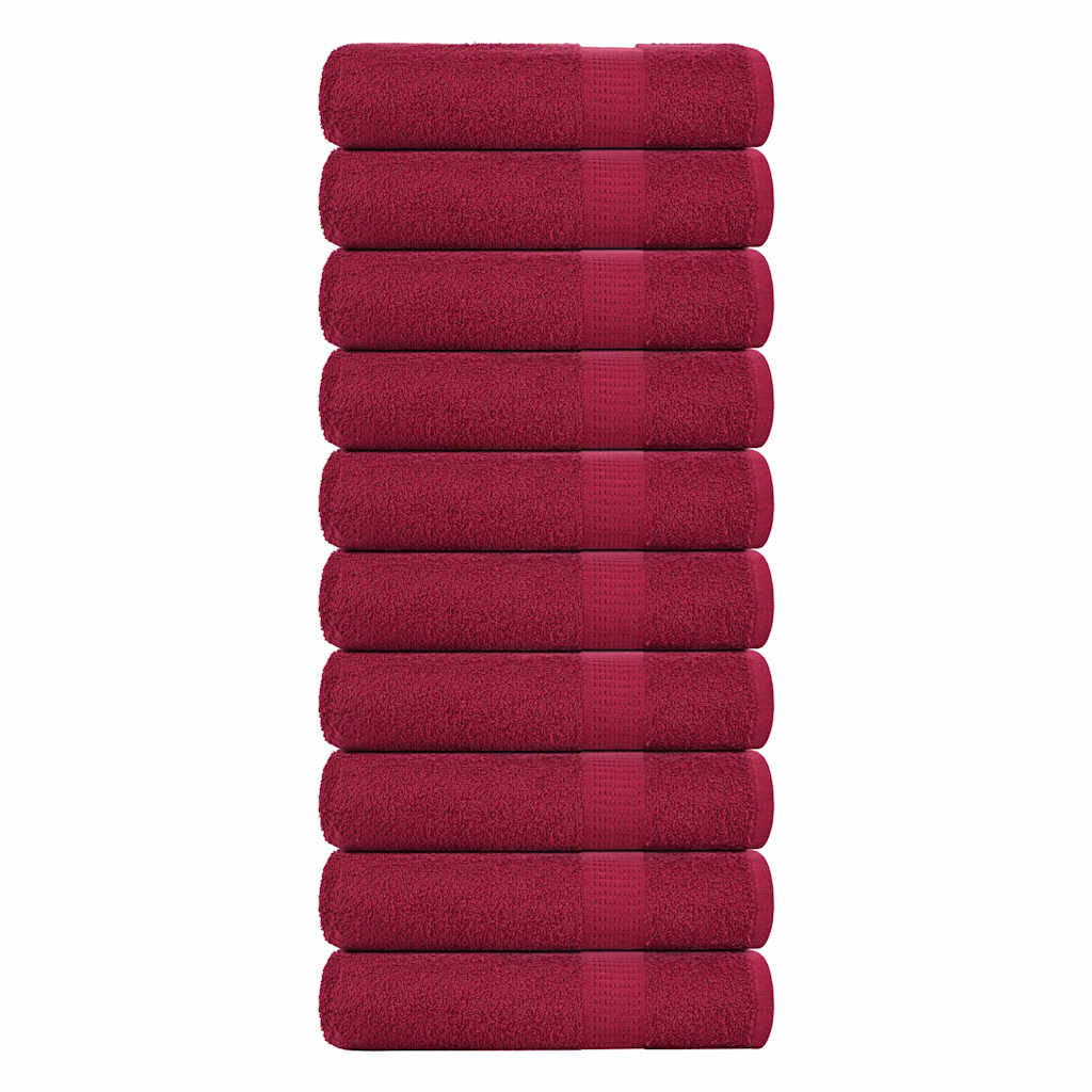 Vidaxl douchehanddoeken frogn 10 st 70x140 cm 360 g m² bordeaux