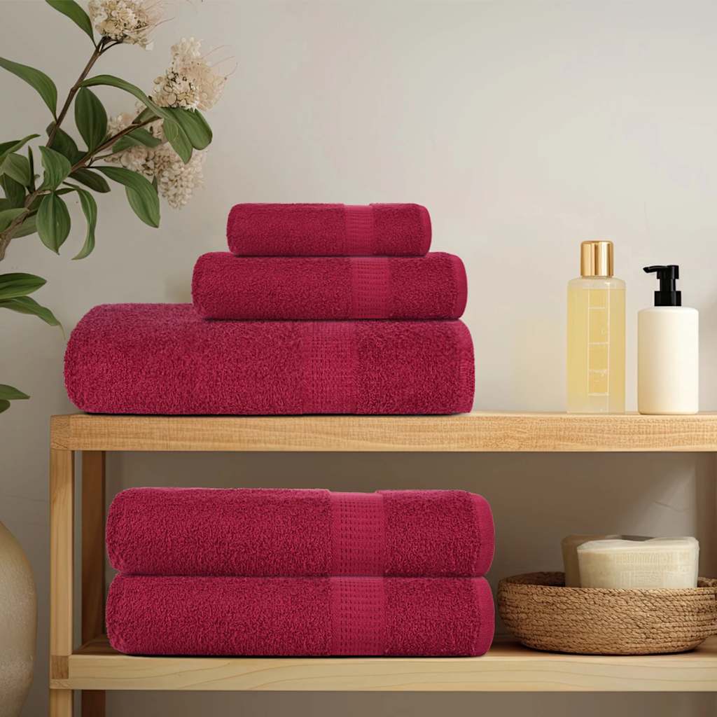 VidaXL Badetücher, 4 Stück, 100 x 150 cm, 360 g/m², 100 % Baumwolle, bordeauxrot