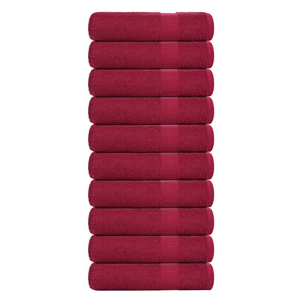 Vidaxxl Badetücher 10 ST 100x150 cm 360 g m² 100% Baumwolleburgunderrot