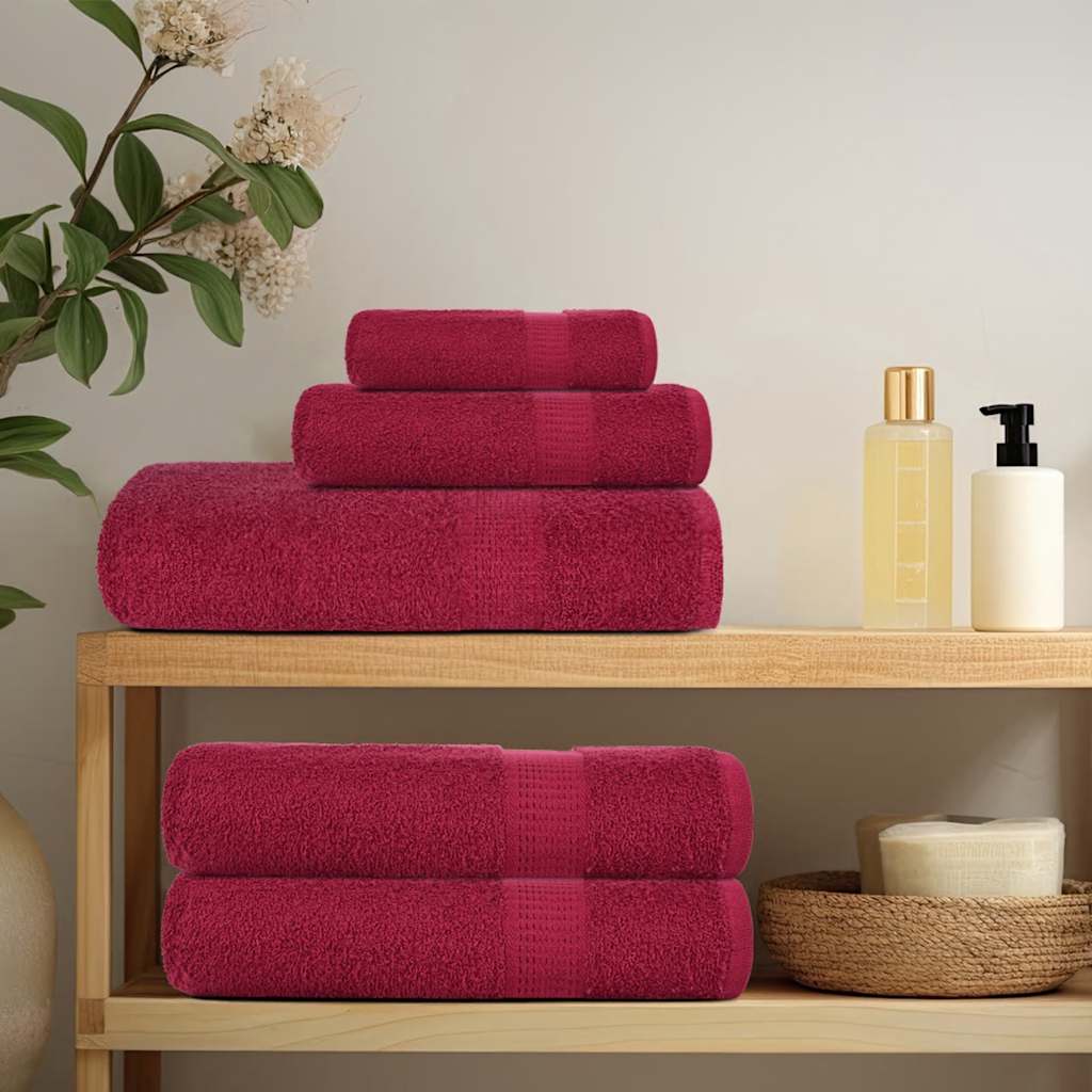 Vidaxl badhanddoeken frogn 10 st 100x150 cm 360 g m² bordeaux
