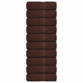 Vidaxl washandjes frogn 10 st 30x30 cm 360 g m² bruin