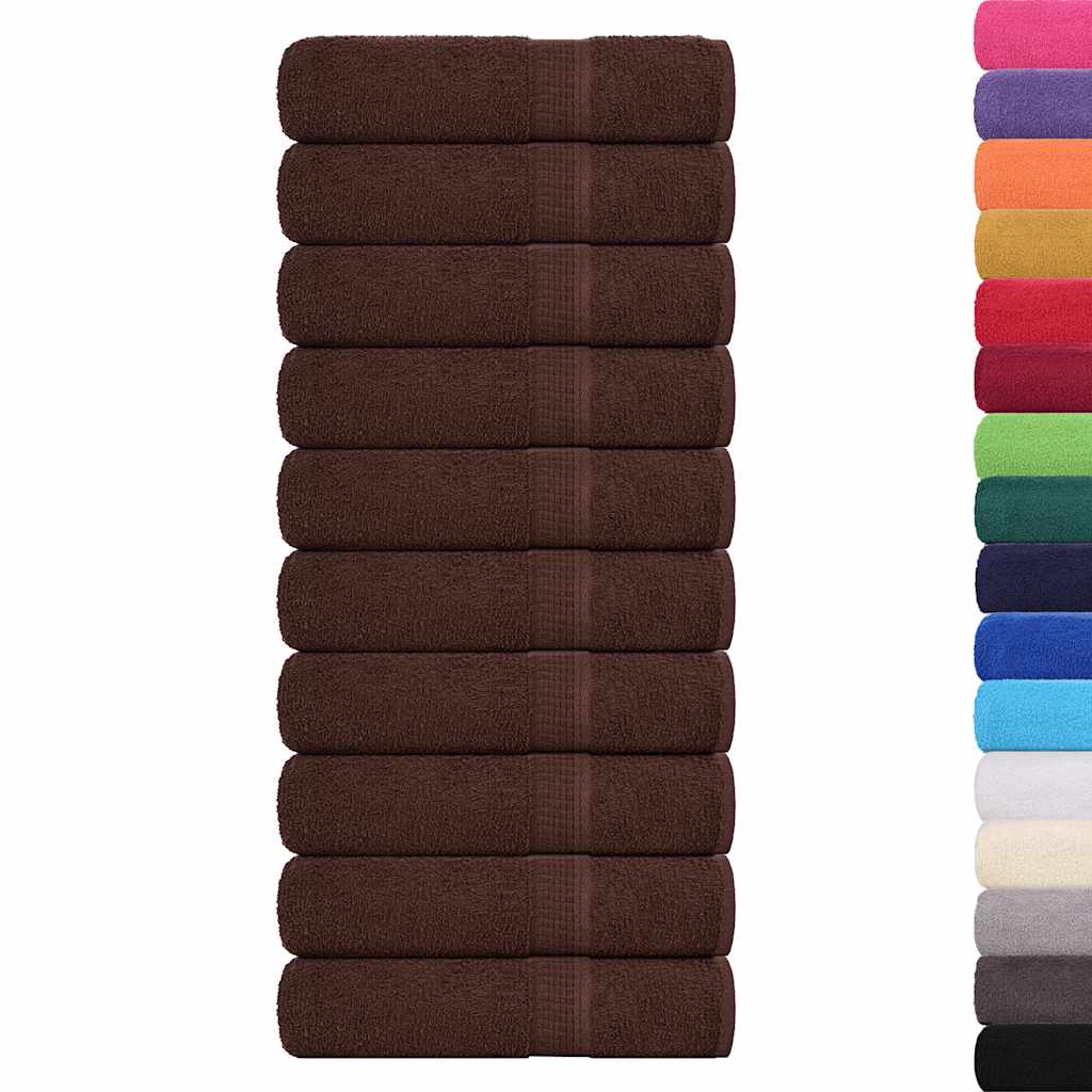 Vidaxl douchehanddoeken frogn 10 st 70x140 cm 360 g m² bruin