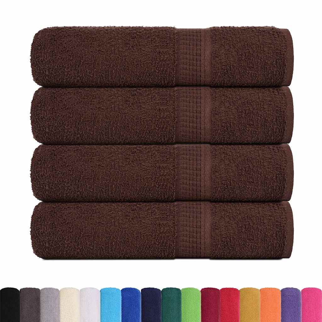 VidaXL Badetücher, 4 Stück, 100 x 150 cm, 360 g/m², 100 % Baumwolle, braun