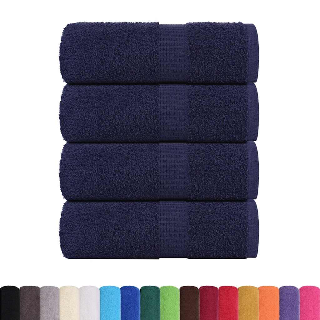 VidaXL Gästetücher, 4 Stück, 30 x 50 cm, 360 g/m², 100 % Baumwolle, marineblau