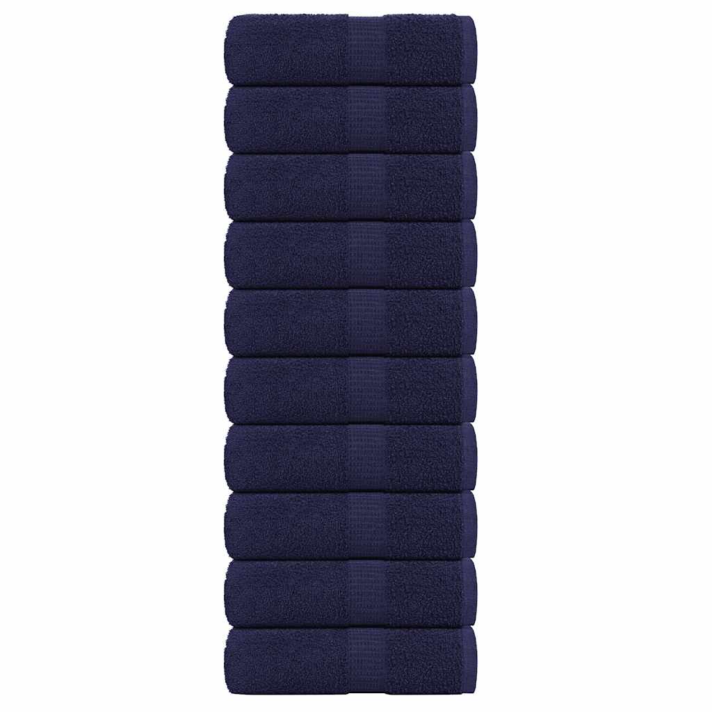VidaXL Gästetücher, 10 Stück, 30 x 50 cm, 360 g/m², 100 % Baumwolle, marineblau