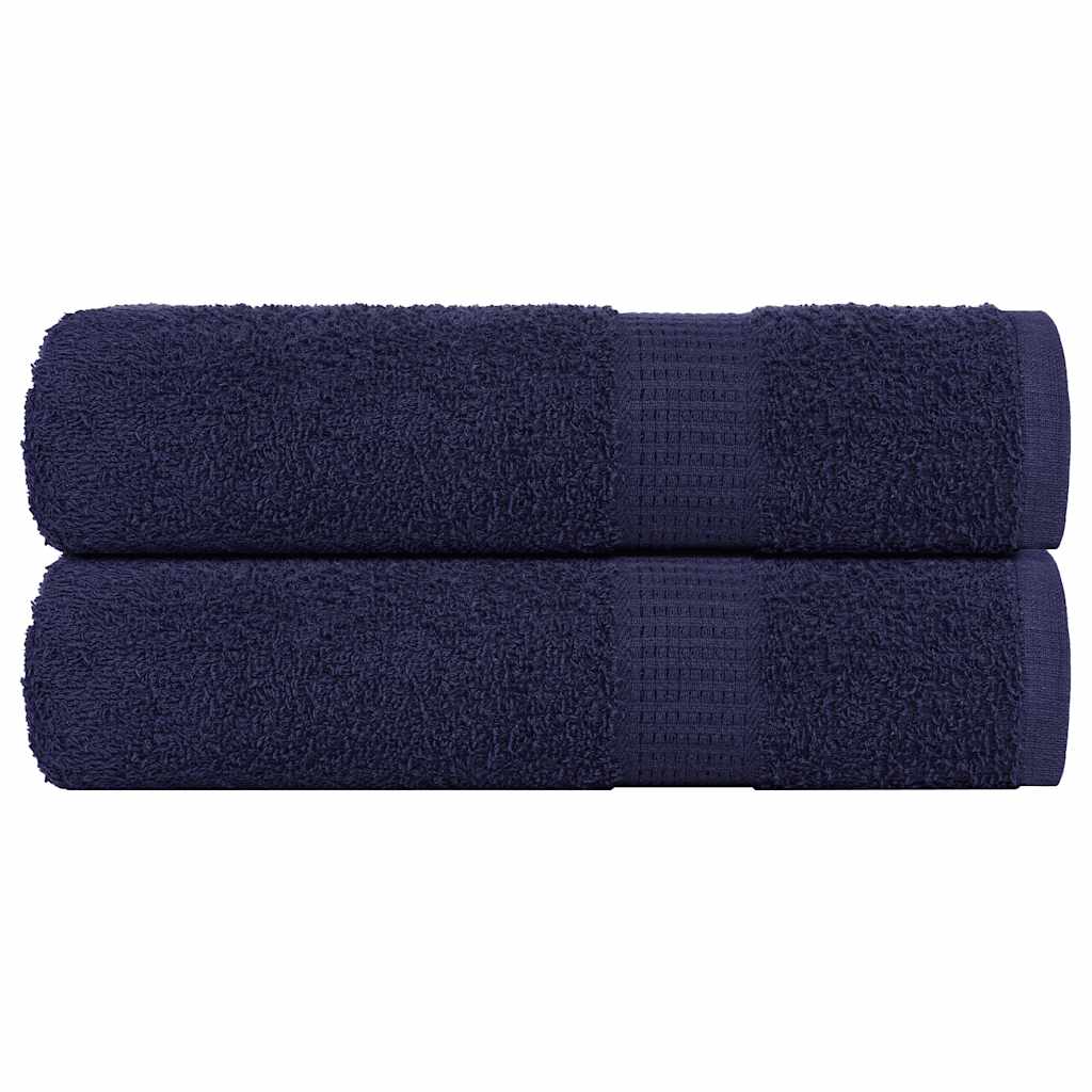 VIDAXL -Handtücher 2 ST 50x100 cm 360 g m² 100% Baumwollemarineblau