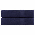 VIDAXL -Handtücher 2 ST 50x100 cm 360 g m² 100% Baumwollemarineblau