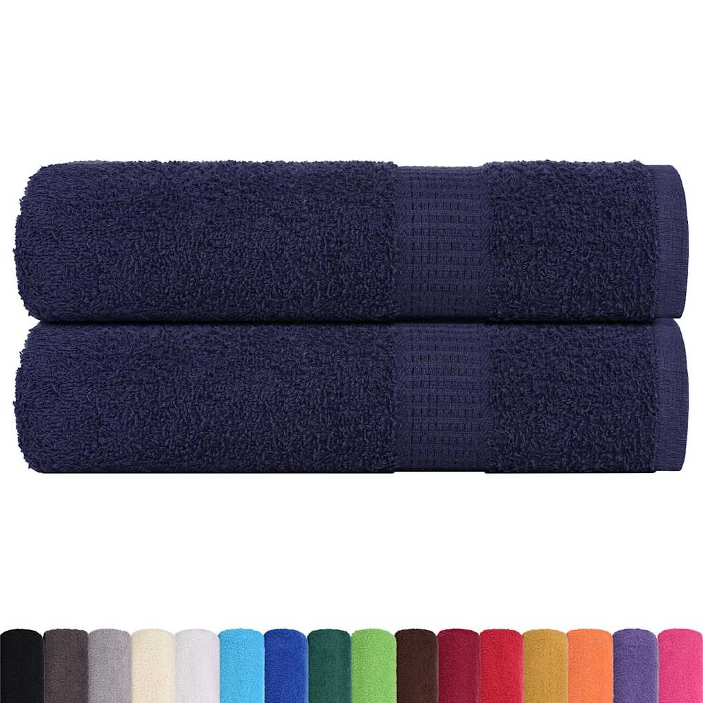 VIDAXL -Handtücher 2 ST 50x100 cm 360 g m² 100% Baumwollemarineblau