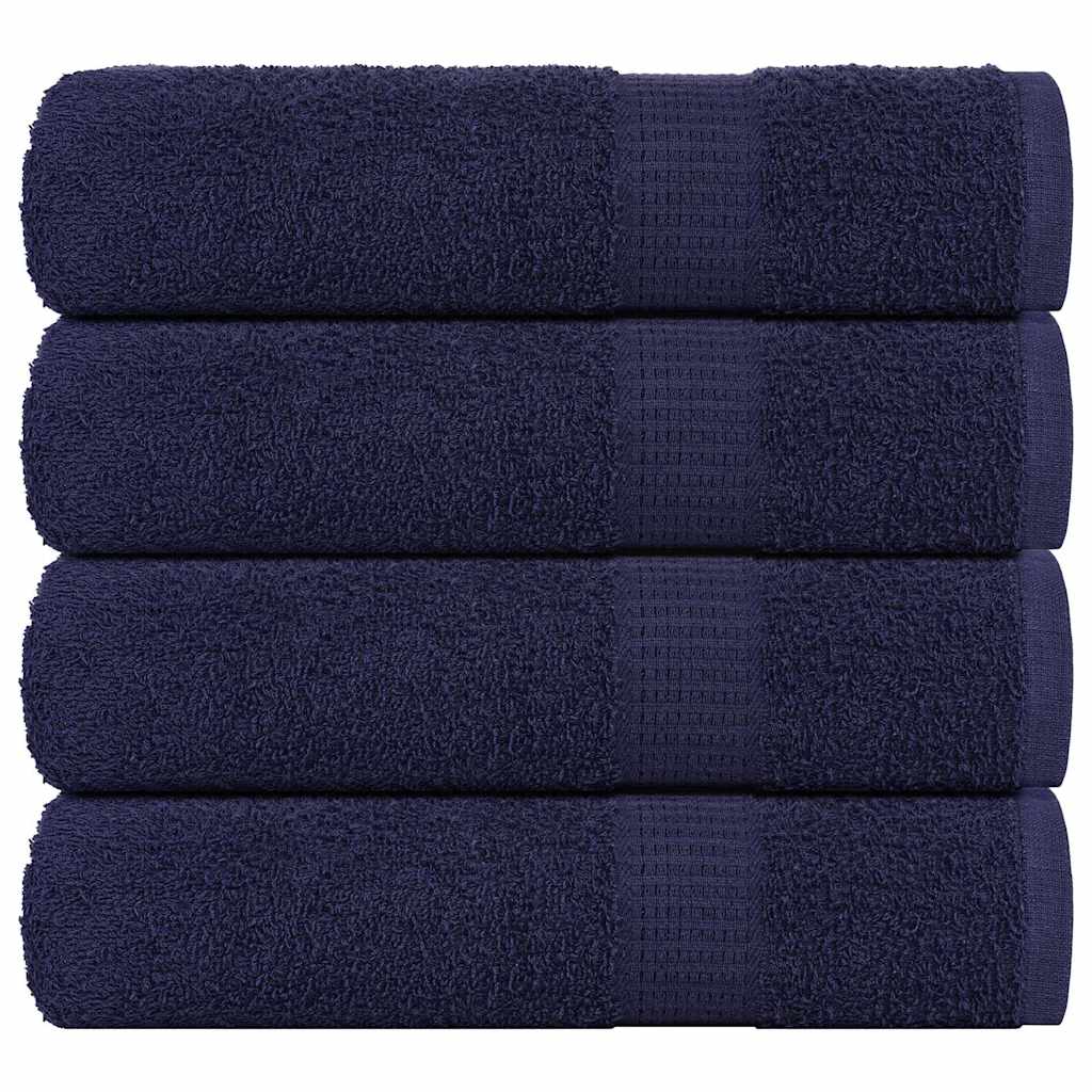 VidaXL Badetücher, 4 Stück, 100 x 150 cm, 360 g/m², 100 % Baumwolle, marineblau