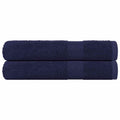 Vidaxl saunahanddoeken frogn 2 st 80x200 cm 360 g m² marineblauw