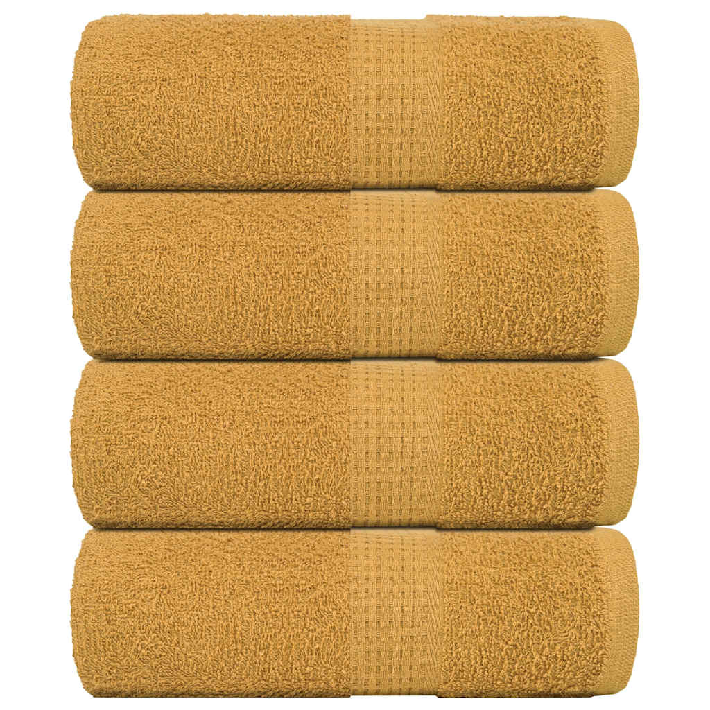 VidaXL Seifentücher, 4 Stück, 30 x 30 cm, 360 g/m², 100 % Baumwolle, Goldfarben