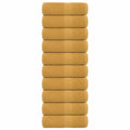 VidaXL Seifentücher, 10 Stück, 30 x 30 cm, 360 g/m², 100 % Baumwolle, Goldfarben