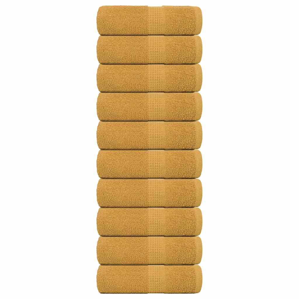 VidaXL Seifentücher, 10 Stück, 30 x 30 cm, 360 g/m², 100 % Baumwolle, Goldfarben