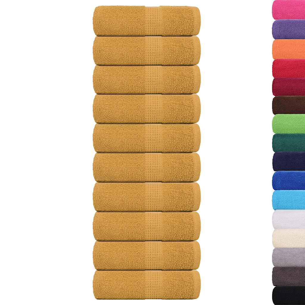 VidaXL Seifentücher, 10 Stück, 30 x 30 cm, 360 g/m², 100 % Baumwolle, Goldfarben