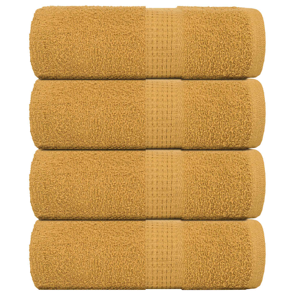 VidaXL Gästetücher, 4 Stück, 30 x 50 cm, 360 g/m², 100 % Baumwolle, Gold