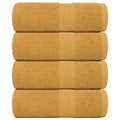 VidaXL Gästetücher, 4 Stück, 30 x 50 cm, 360 g/m², 100 % Baumwolle, Gold