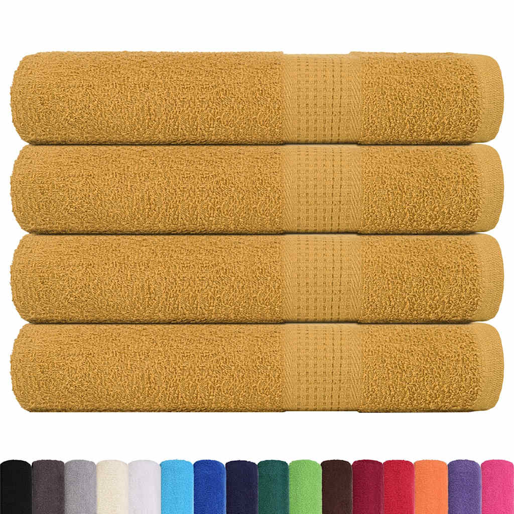 VidaXL Saunatücher, 4 Stück, 80 x 200 cm, 360 g/m², 100 % Baumwolle, Gold