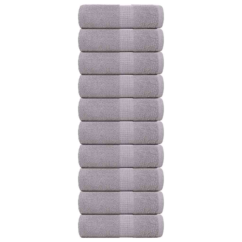 VidaXL Seifentücher, 10 Stück, 30 x 30 cm, 360 g/m², 100 % Baumwolle, Grau