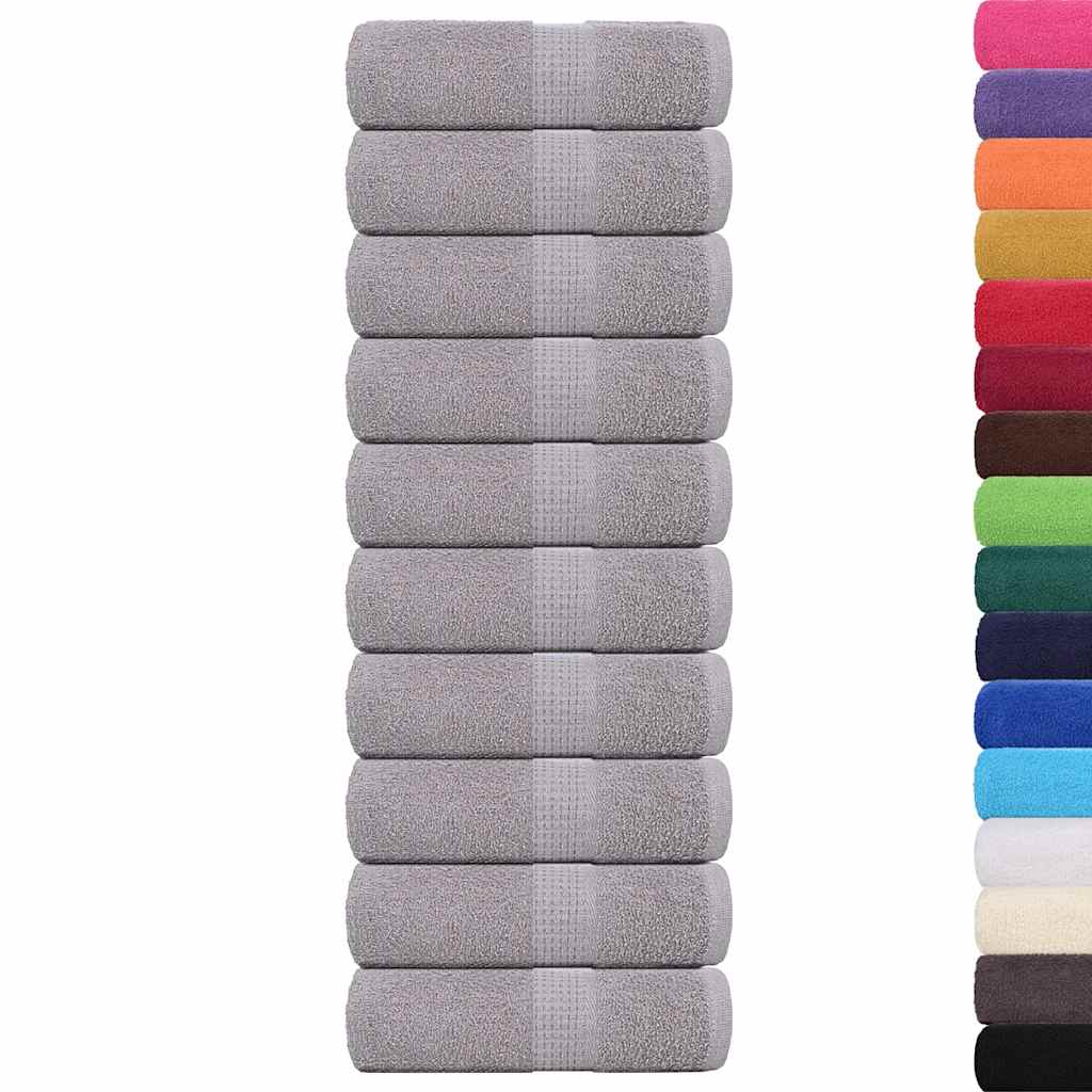 VidaXL Seifentücher, 10 Stück, 30 x 30 cm, 360 g/m², 100 % Baumwolle, Grau