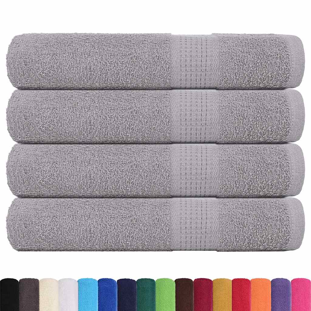 VidaXL Saunatücher, 4 Stück, 80 x 200 cm, 360 g/m², 100 % Baumwolle, Grau
