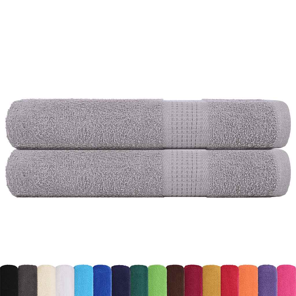 Vidaxl handdoeken frogn 2 st 100x200 cm 360 g m² grijs