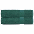 VidaXL Duschtücher, 2 Stück, 70 x 140 cm, 360 g/m², 100 % Baumwolle, Grün